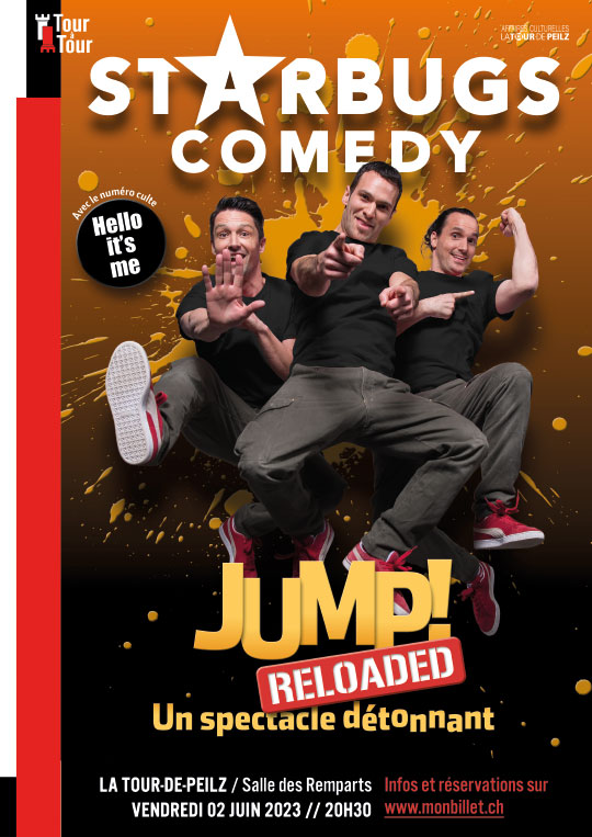 Affiche de l'évènement L'Association Tour à Tour présente: – Starbugs Comedy – Jump Reloaded