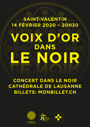 Affiche de l'évènement Concert de la Saint-Valentin en faveur des enfants du Liban – Des voix d’Or dans le Noir