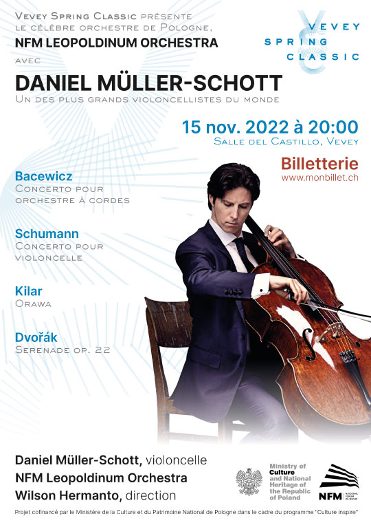 Affiche de l'évènement Prémices au Vevey Spring Classic – Daniel Müller-Schott & NFM Leopoldinum Orchestra