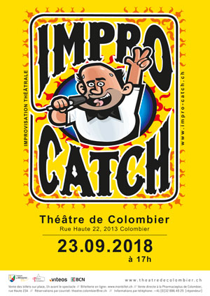 Affiche de l'évènement Équipes nationales Suisse – Québec – Warm-up / Coupe du monde de Catch Impro